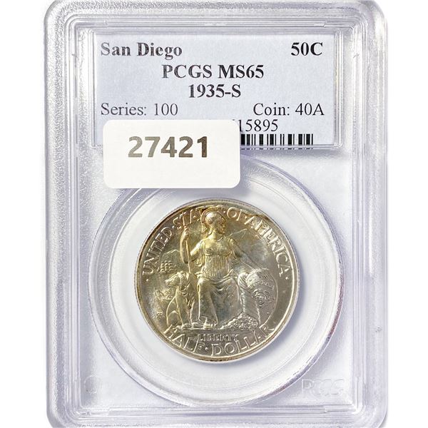 1935-S San Diego Half Dollar PCGS MS65