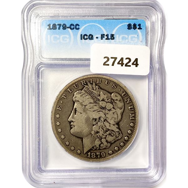 1879-CC Morgan Silver Dollar ICG F15