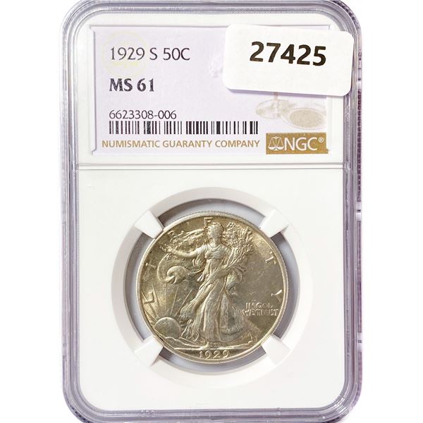 1929-S Walking Liberty Half Dollar NGC MS61