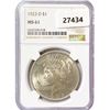 Image 1 : 1923-D Silver Peace Dollar NGC MS61
