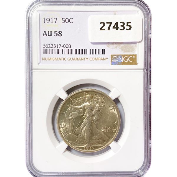 1917 Walking Liberty Half Dollar NGC AU58