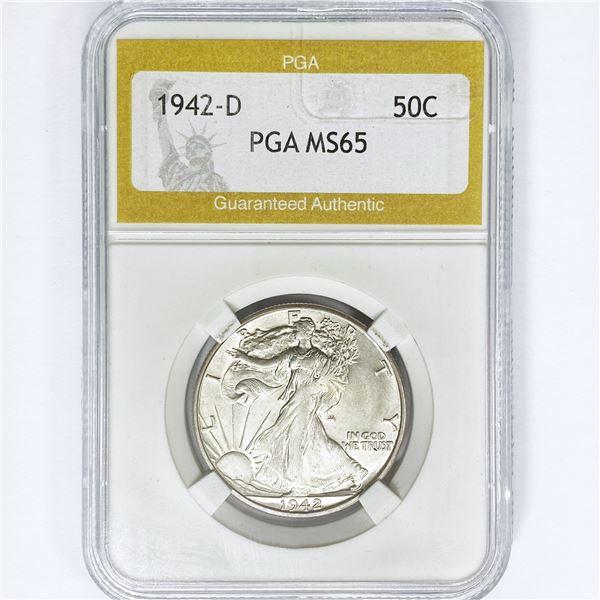 1942-D Walking Liberty Half Dollar PGA MS65