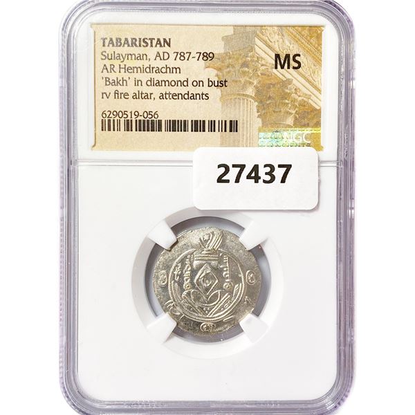 AD 787-789 Tabaristan AR Hemidrachm NGC MS