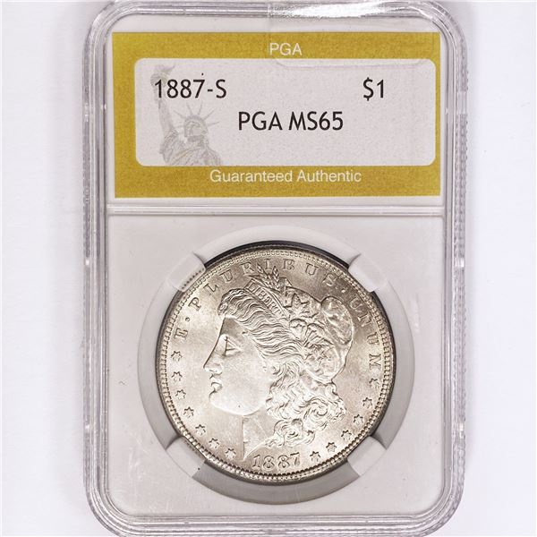 1887-S Morgan Silver Dollar PGA MS65