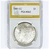 Image 1 : 1881-CC Morgan Silver Dollar PGA MS63