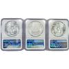Image 2 : 1987 Set (3) American Silver Eagles NGC MS69
