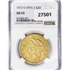 Image 1 : 1873-S $20 Gold Double Eagle NGC AU53 Open 3