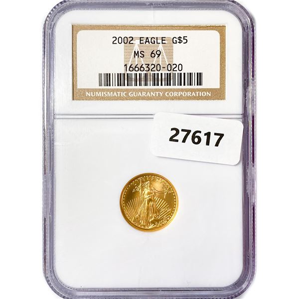 2002 $5 1/10oz American Gold Eagle NGC MS69