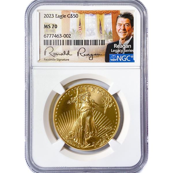 2023 $50 1oz Reagan AGE NGC MS70