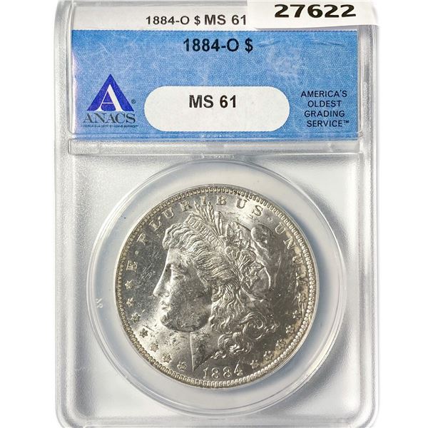 1884-O Morgan Silver Dollar ANACS MS61