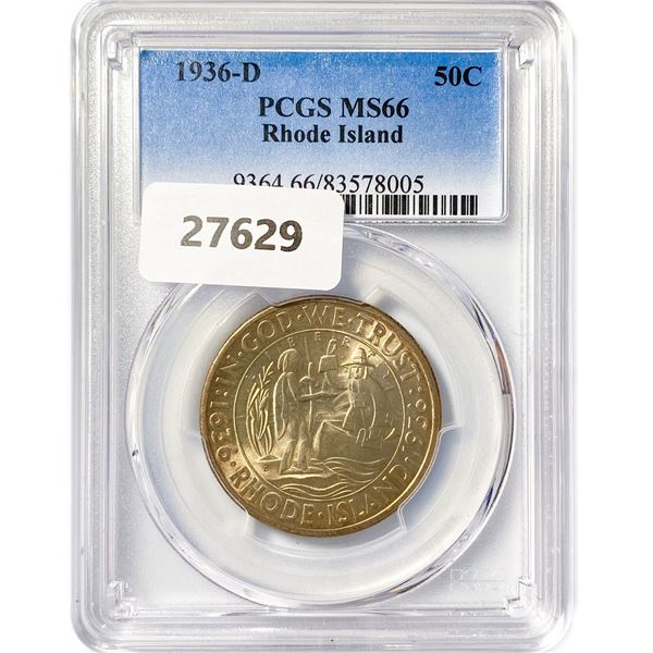 1936-D Rhode Island Half Dollar PCGS MS66