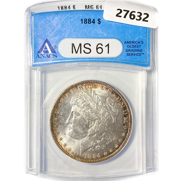 1884 Morgan Silver Dollar ANACS MS61