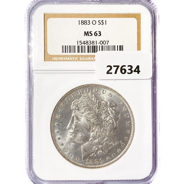 1883-O Morgan Silver Dollar NGC MS63