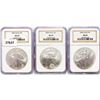 Image 1 : 2004 Set (3) American Silver Eagles NGC MS69