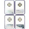 Image 2 : 1940-1945 Set (4) Mercury Silver Dime NGC MS