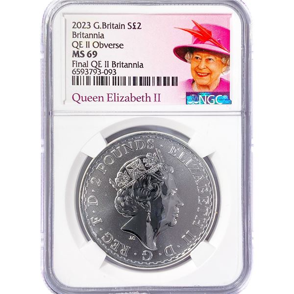 2023 1oz G.B. S2Â£ NGC MS69 Q. Elizabeth II