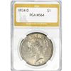 Image 1 : 1934-D Silver Peace Dollar PGA MS64