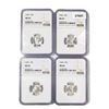 Image 1 : (4) 1939-1944 Mercury Silver Dimes NGC MS