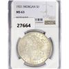 Image 1 : 1921 Morgan Silver Dollar NGC MS63