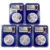 (5) 2016 American 1oz Silver Eagles NGC MS70 1st I
