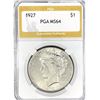 Image 1 : 1927 Silver Peace Dollar PGA MS64