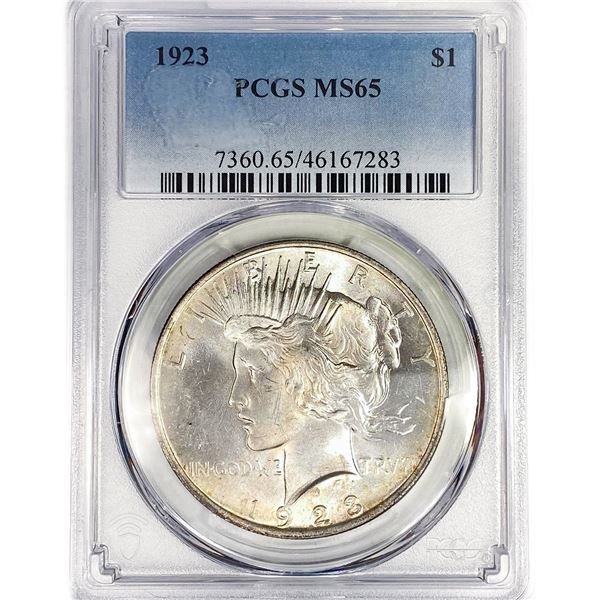 1923 Silver Peace Dollar PCGS MS65