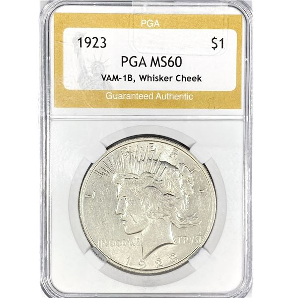 1923 Silver Peace Dollar PGA MS60 VAM-1B
