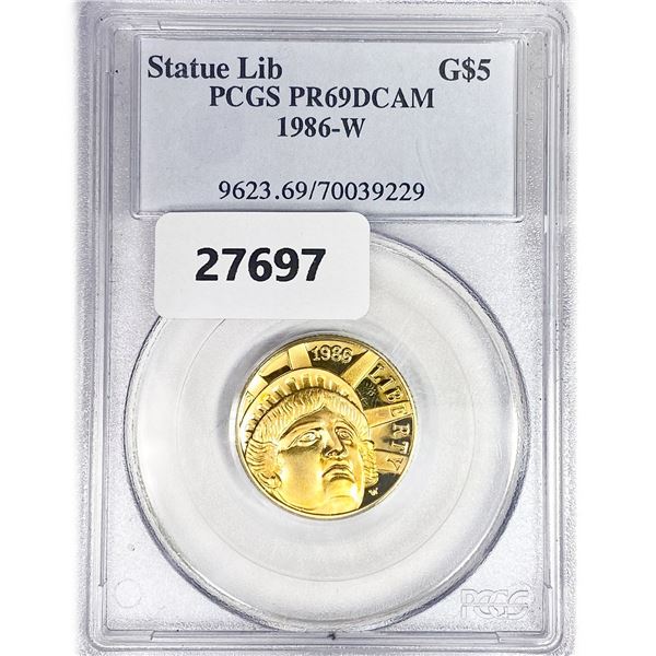 1986-W US Commem .25oz Gold $5 PCGS PR69 DCAM
