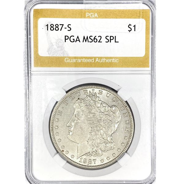 1887-S Morgan Silver Dollar PGA MS62 SPL