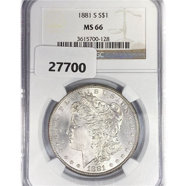 1881-S Morgan Silver Dollar NGC MS66