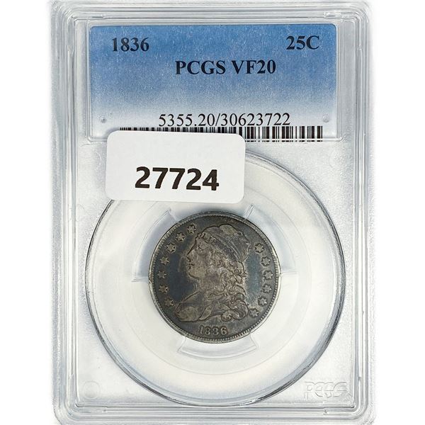 1836 Capped Bust Quarter PCGS VF20