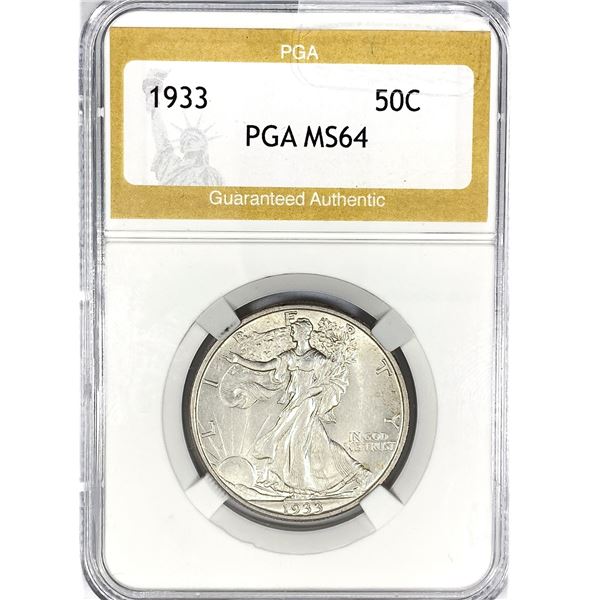 1933 Walking Liberty Half Dollar PGA MS64