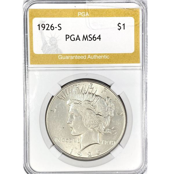 1926-S Silver Peace Dollar PGA MS64