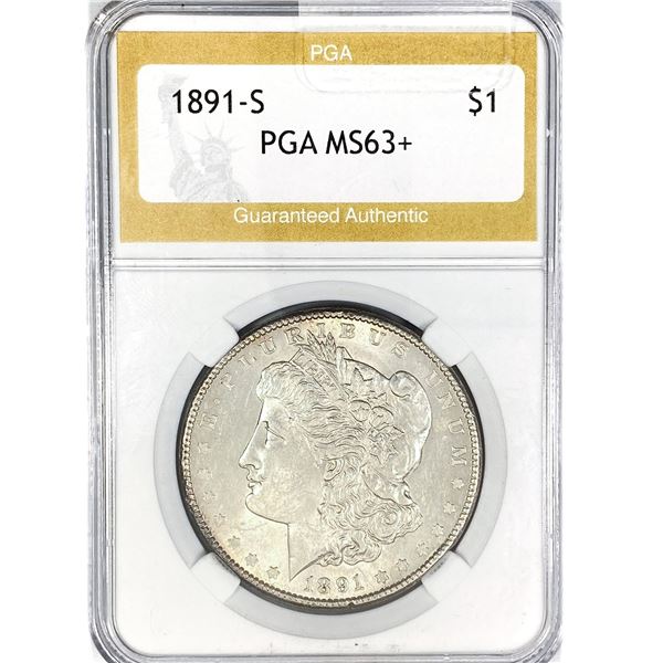 1891-S Morgan Silver Dollar PGA MS63+