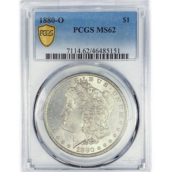 1880-O Morgan Silver Dollar PCGS MS62