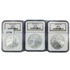 Image 1 : 2004 Set (3) American Silver Eagles NGC MS69