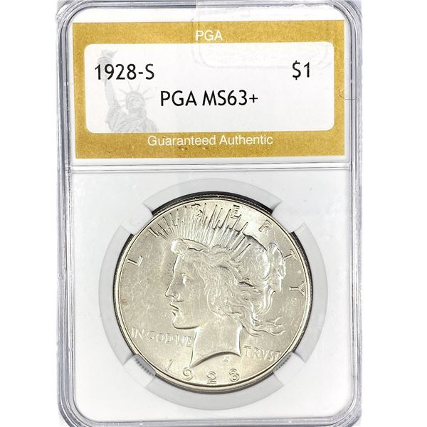 1928-S Silver Peace Dollar PGA MS63+