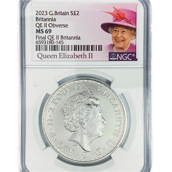 2023 1oz G.B. S2Â£ NGC MS69 Q. Elizabeth II