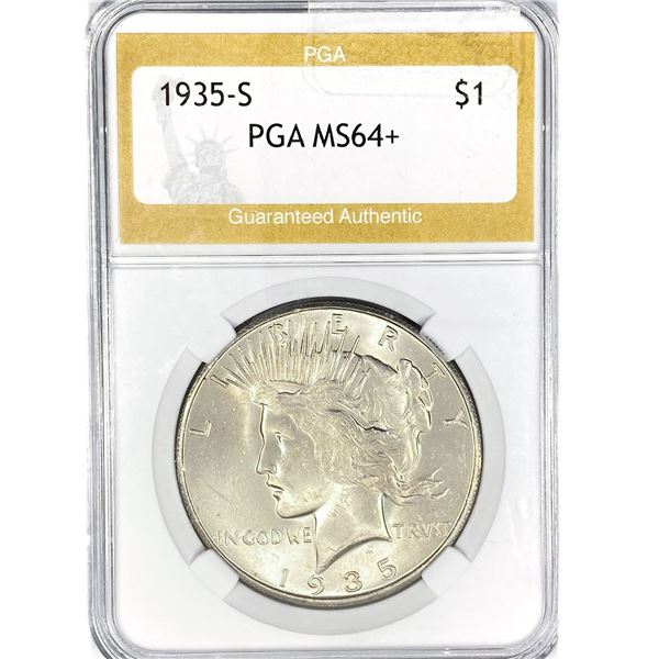 1935-S Silver Peace Dollar PGA MS64+