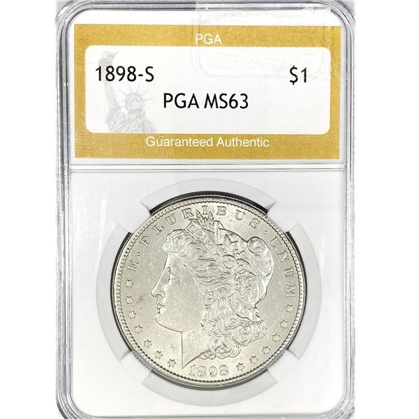 1898-S Morgan Silver Dollar PGA MS63