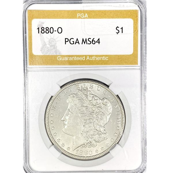 1880-O Morgan Silver Dollar PGA MS64