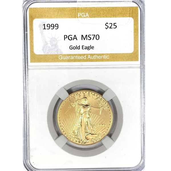 1999 $25 1/2oz American Gold Eagle PGA MS70