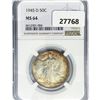 Image 1 : 1945-D Walking Liberty Half Dollar NGC MS64