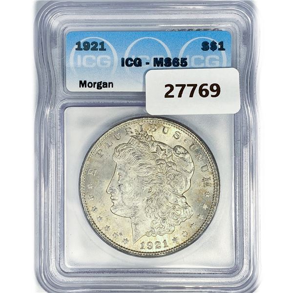 1921 Morgan Silver Dollar ICG MS65