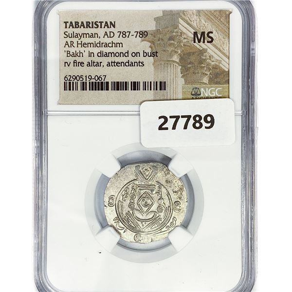 AD 787-789 Tabaristan AR Hemidrachm NGC MS