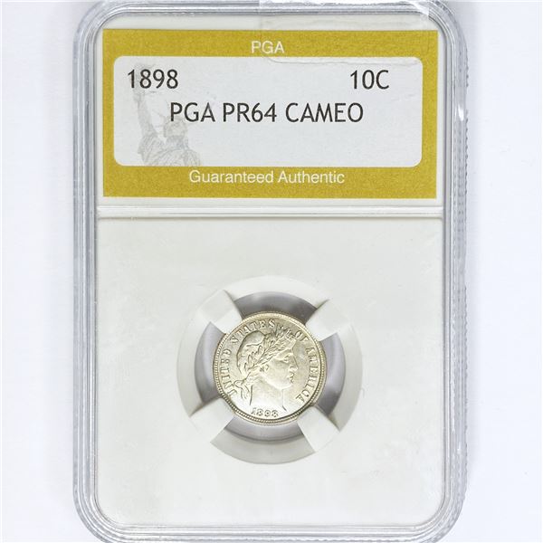 1898 Barber Dime PGA PR64 CAMEO