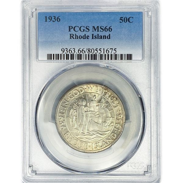 1936 Rhode Island Half Dollar PCGS MS66