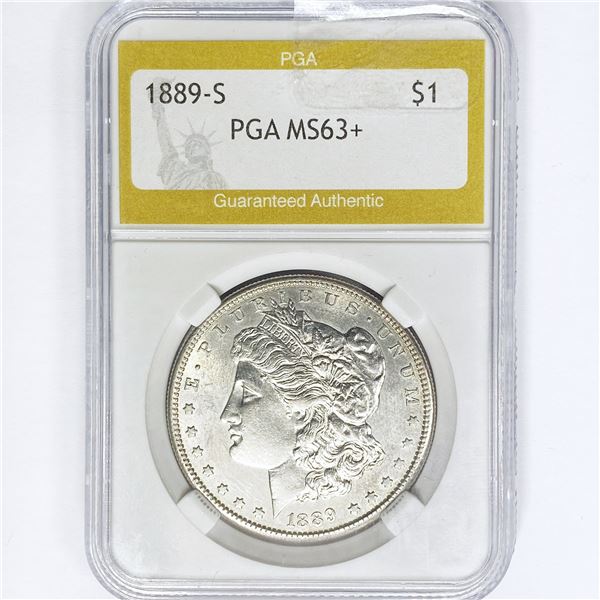1889-S Morgan Silver Dollar PGA MS63+