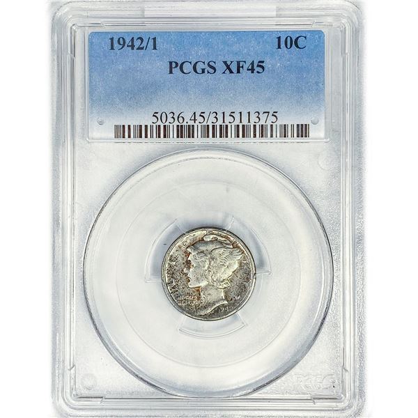1942/1 Mercury Silver Dime PCGS XF45