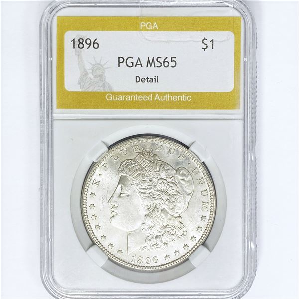1896 Morgan Silver Dollar PGA MS65 Detail